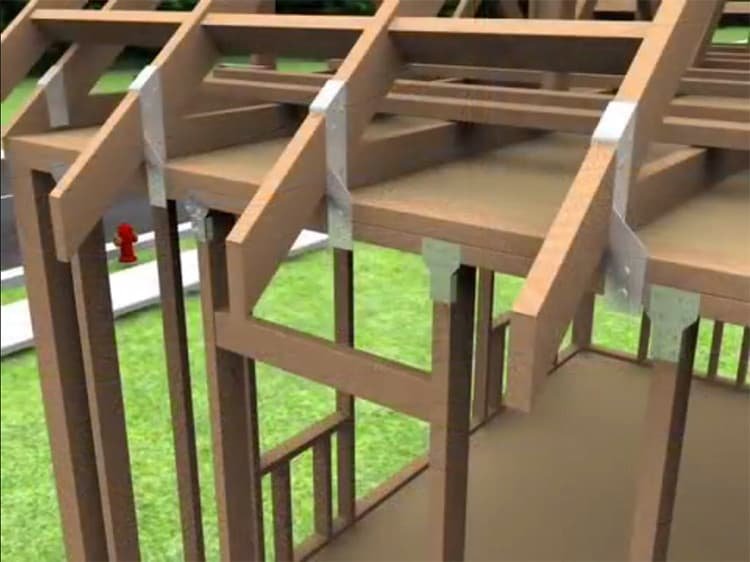 Hurricane straps and structural tie-downs installed in Florida framing